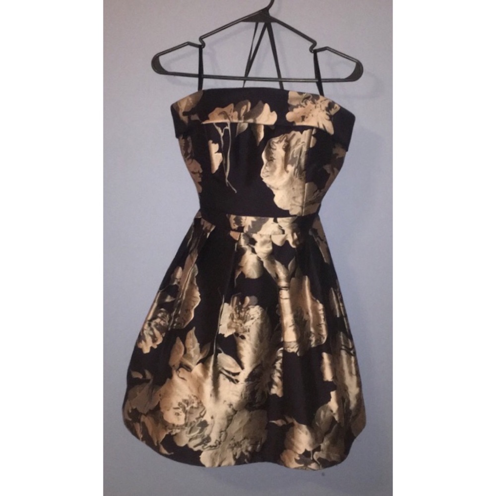 Navy Floral Homecoming Dress